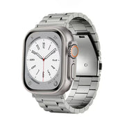For Apple Watch Series 6 40mm 3-Bead Flat Buckle Titanium Alloy Watch Band(Silver)