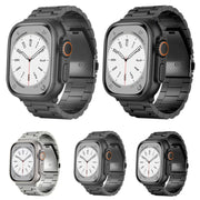 For Apple Watch Ultra 49mm 3-Bead Flat Buckle Titanium Alloy Watch Band(Silver)