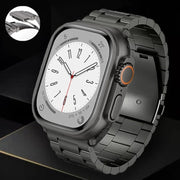 For Apple Watch Series 4 44mm 3-Bead Flat Buckle Titanium Alloy Watch Band(Silver)