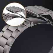 For Apple Watch SE 2022 44mm 3-Bead Flat Buckle Titanium Alloy Watch Band(Silver)