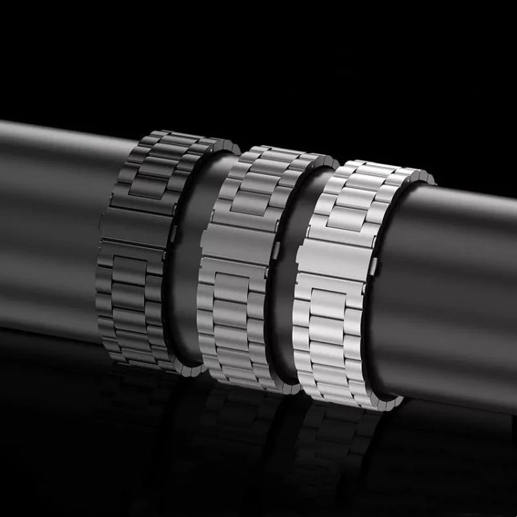 For Apple Watch Series 8 41mm 3-Bead Flat Buckle Titanium Alloy Watch Band(Silver)