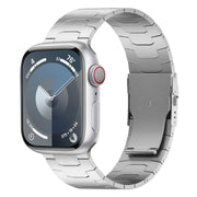 For Apple Watch Series 9 45mm 26mm Oracle Safety Buckle Titanium Alloy Watch Band(Silver)