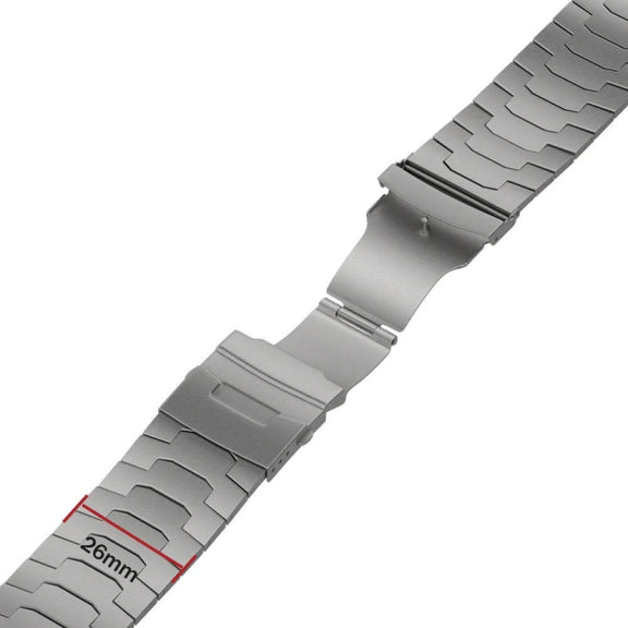 For Apple Watch Series 8 45mm 26mm Oracle Safety Buckle Titanium Alloy Watch Band(Silver)