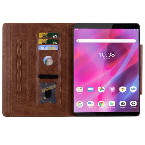 For Lenovo Tab M8 Cat Buckle Leather Tablet Case(Brown)