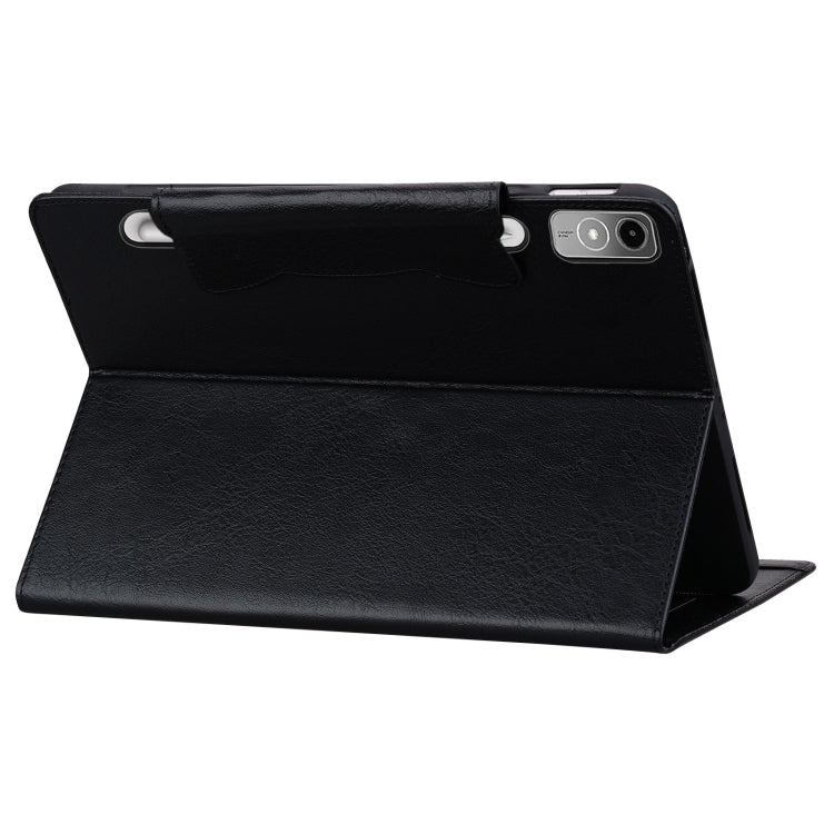 For Lenovo Tab P12 Cat Buckle Leather Tablet Case(Black)