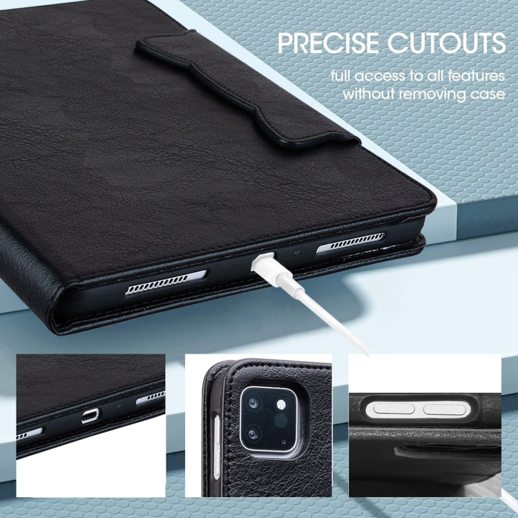 For Lenovo Tab P12 Cat Buckle Leather Tablet Case(Black)