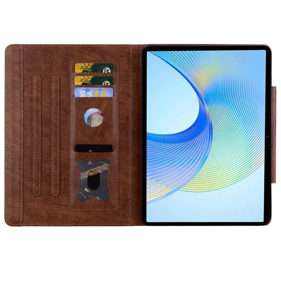 For Lenovo Tab P12 Cat Buckle Leather Tablet Case(Brown)