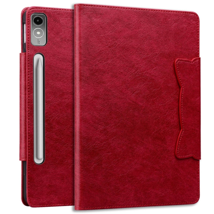 For Lenovo Tab P12 Cat Buckle Leather Tablet Case(Red)