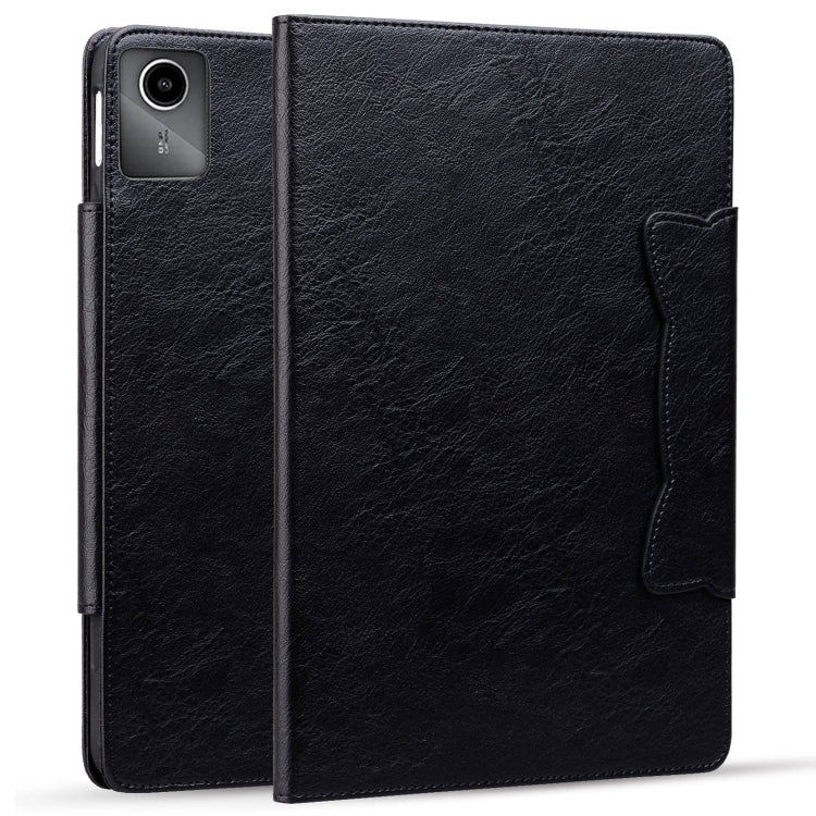 For Lenovo Xiaoxin Pad M11 2024 Cat Buckle Leather Tablet Case(Black)