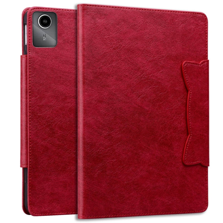 For Lenovo Xiaoxin Pad M11 2024 Cat Buckle Leather Tablet Case(Red)