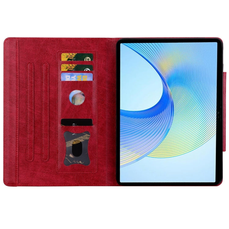 For Lenovo Xiaoxin Pad M11 2024 Cat Buckle Leather Tablet Case(Red)