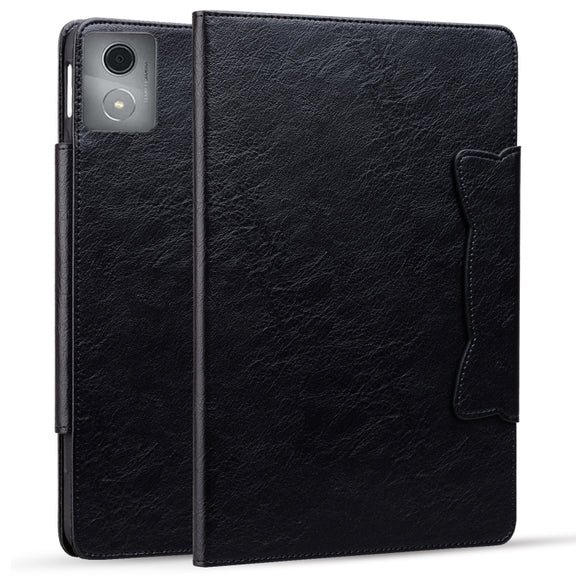 For Lenovo Tab K11 Plus / M11 Plus  Cat Buckle Leather Tablet Case(Black)