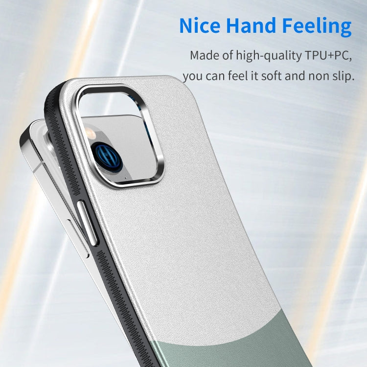 For iPhone 16 Leather Texture MagSafe Magnetic TPU + PC Phone Case(Cyan)