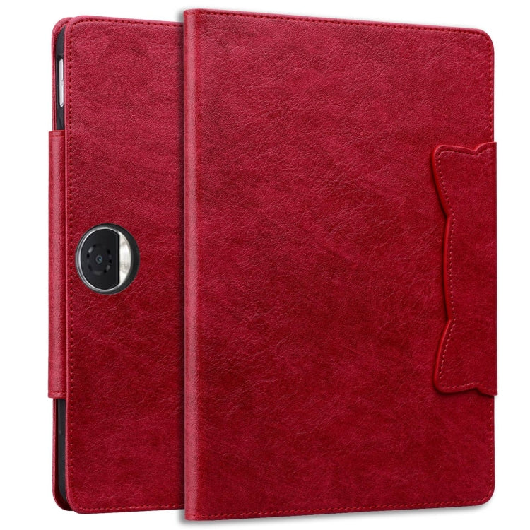 For Honor Pad 9 Cat Buckle Leather Tablet Case(Red)