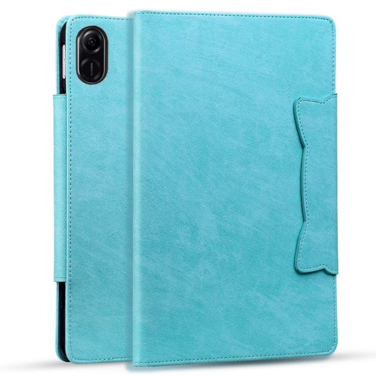 For Honor Pad X8a Cat Buckle Leather Tablet Case(Sky Blue)