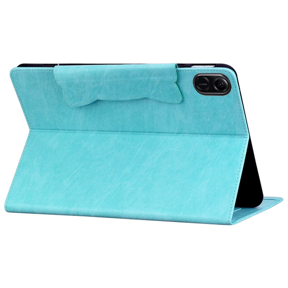 For Honor Pad X8a Cat Buckle Leather Tablet Case(Sky Blue)