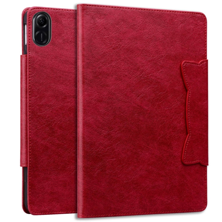 For Honor Pad X8a Cat Buckle Leather Tablet Case(Red)