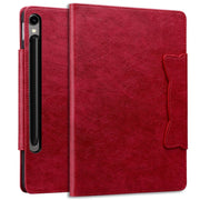 For Samsung Galaxy Tab S9+ / S8+ / S7+ Cat Buckle Leather Smart Tablet Case(Red)