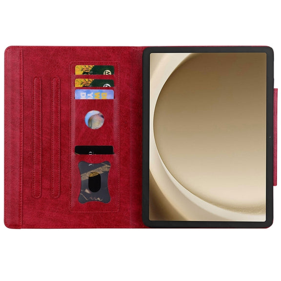 For Samsung Galaxy Tab S9+ / S8+ / S7+ Cat Buckle Leather Smart Tablet Case(Red)