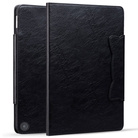 For Amazon Kindle Fire HD 10 2023 / 2021 Cat Buckle Leather Smart Tablet Case(Black)