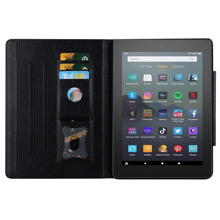 For Amazon Kindle Fire HD 10 2023 / 2021 Cat Buckle Leather Smart Tablet Case(Black)
