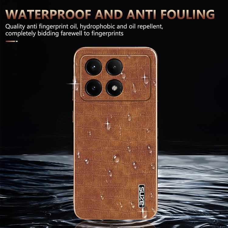 For Redmi K70 / K70 Pro AZNS Electroplated Frame Crocodile Texture Full Coverage Phone Case(Green)