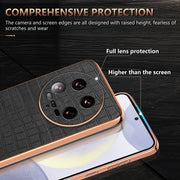 For Xiaomi 14 Ultra AZNS Electroplated Frame Crocodile Texture Full Coverage Phone Case(Green)