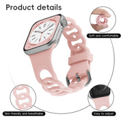 For Apple Watch Series 5 40mm Donut Hollow Silicone Watch Band(Antique White)
