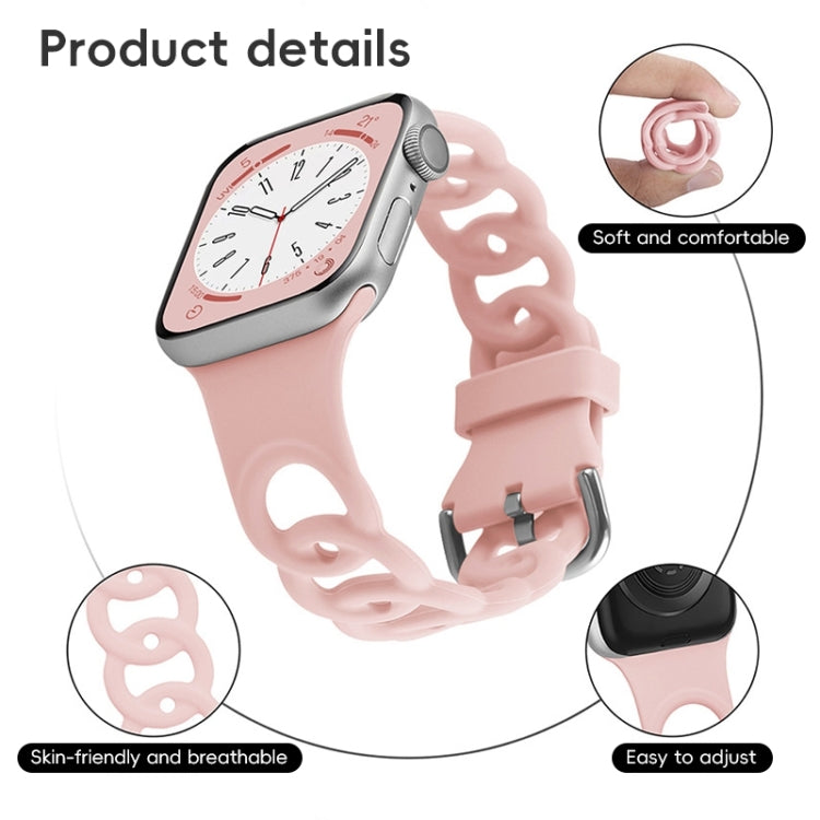 For Apple Watch Series 10 46mm Donut Hollow Silicone Watch Band(Antique White)
