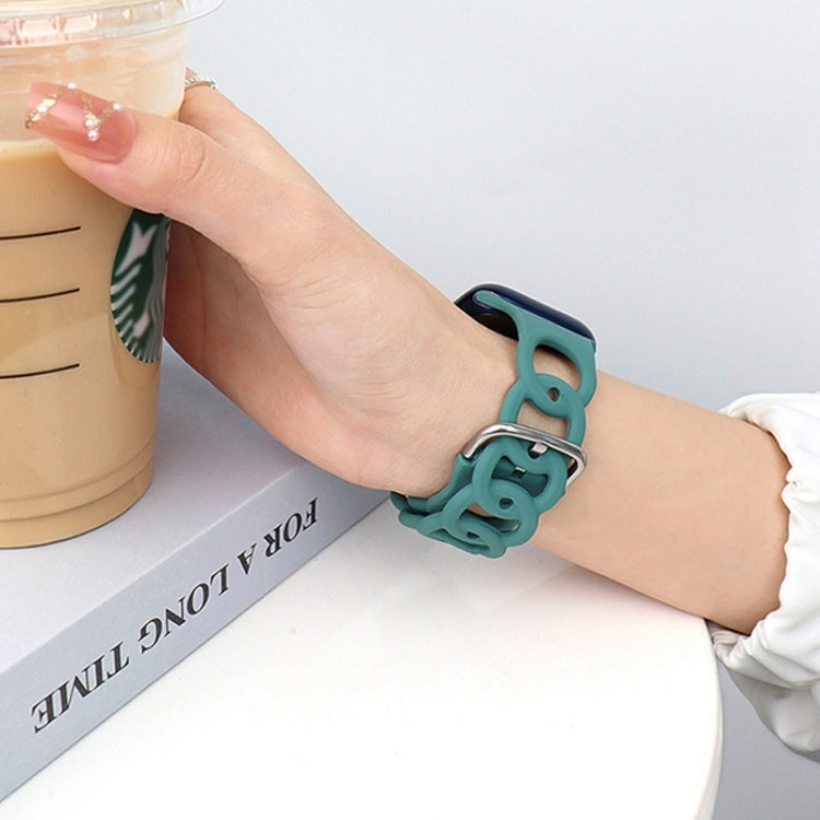 For Apple Watch Series 6 40mm Donut Hollow Silicone Watch Band(Lavender Gray)