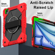 For iPad Air 11 2025 / 2024 Contrast Color Robot Silicone Hybrid PC Tablet Case(Red Black)