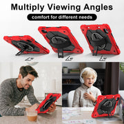 For iPad Air 11 2025 / 2024 Contrast Color Robot Silicone Hybrid PC Tablet Case(Red Black)