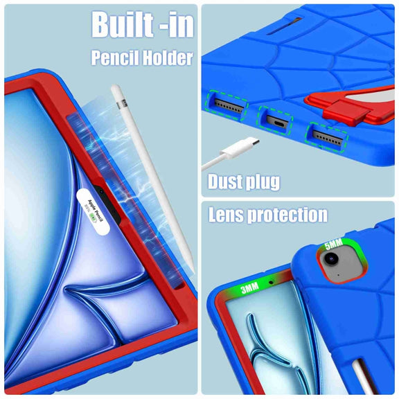 For iPad Air 11 2025 / 2024 Silicone + PC Shockproof Protective Tablet Case(Blue Red)