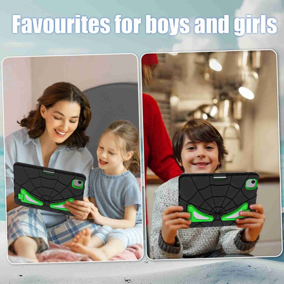 For iPad Air 11 2024 Silicone + PC Shockproof Protective Tablet Case(Black Green)