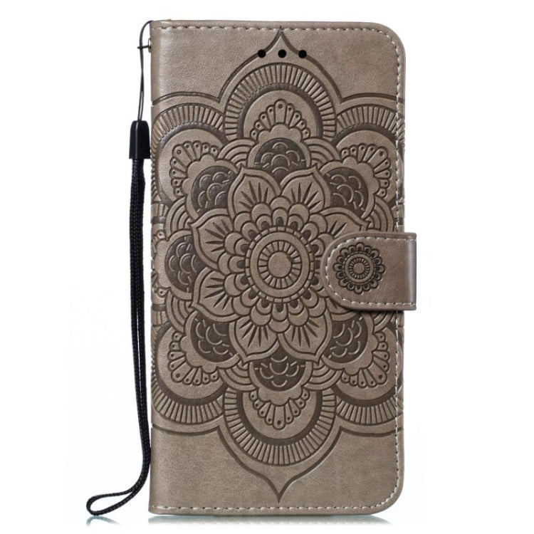 For Xiaomi Redmi K70 Sun Mandala Embossing Pattern Phone Leather Case(Grey)