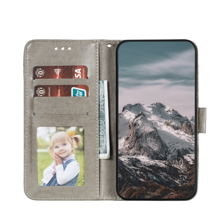 For Xiaomi Redmi K70 Sun Mandala Embossing Pattern Phone Leather Case(Grey)