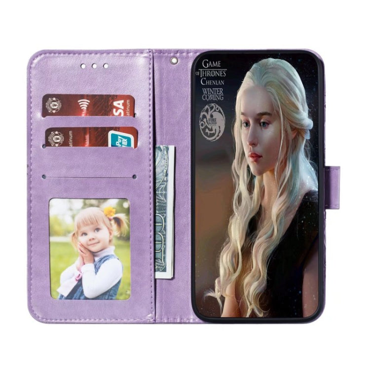For Xiaomi Redmi K70 Sun Mandala Embossing Pattern Phone Leather Case(Purple)
