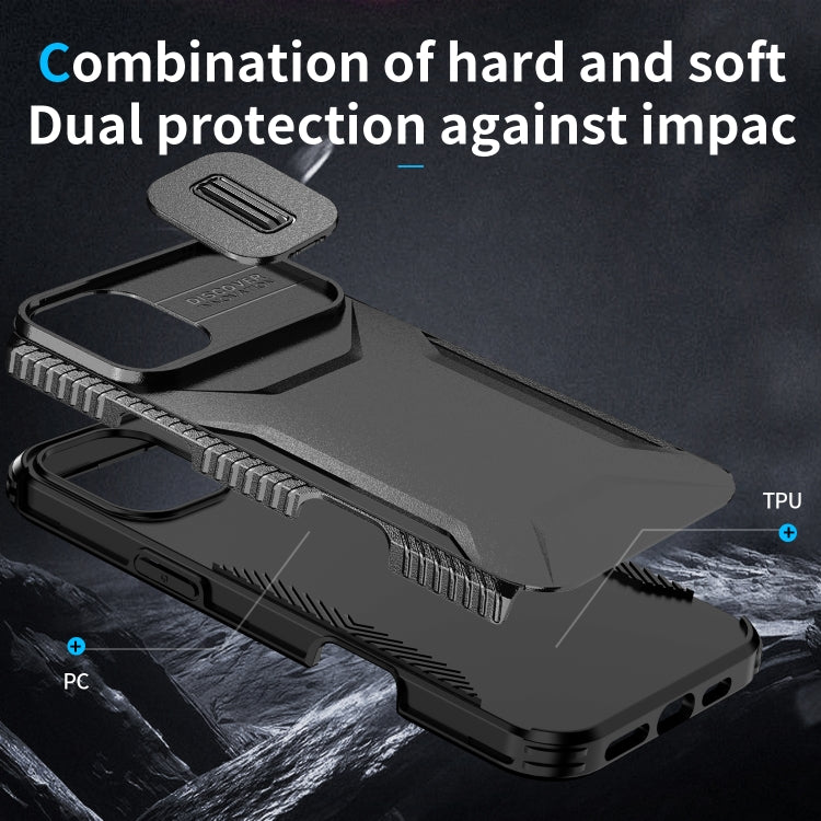 For iPhone 16 Sliding Camshield Phone Case(Black)