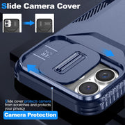 For iPhone 16 Plus Sliding Camshield Phone Case(Blue)