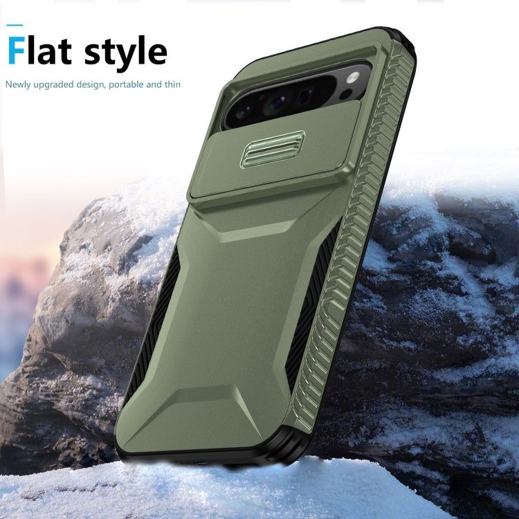 For Google Pixel 9 Pro XL Sliding Camshield Phone Case(Alpine Green)