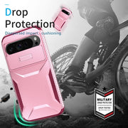 For Google Pixel 9 Pro XL Sliding Camshield Phone Case(Pink + Rose Red)