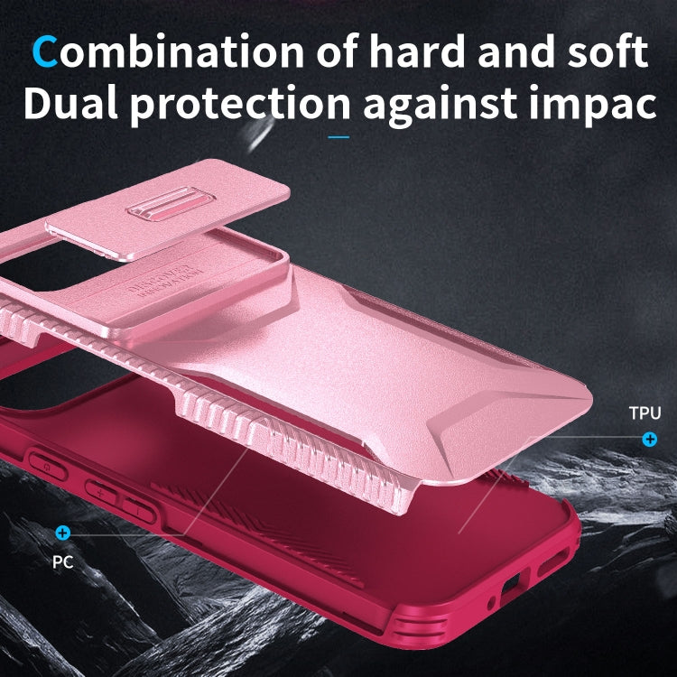 For Google Pixel 9 Pro XL Sliding Camshield Phone Case(Pink + Rose Red)