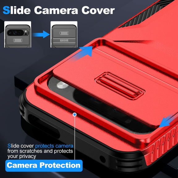 For Google Pixel 9 Pro XL Sliding Camshield Phone Case(Red)