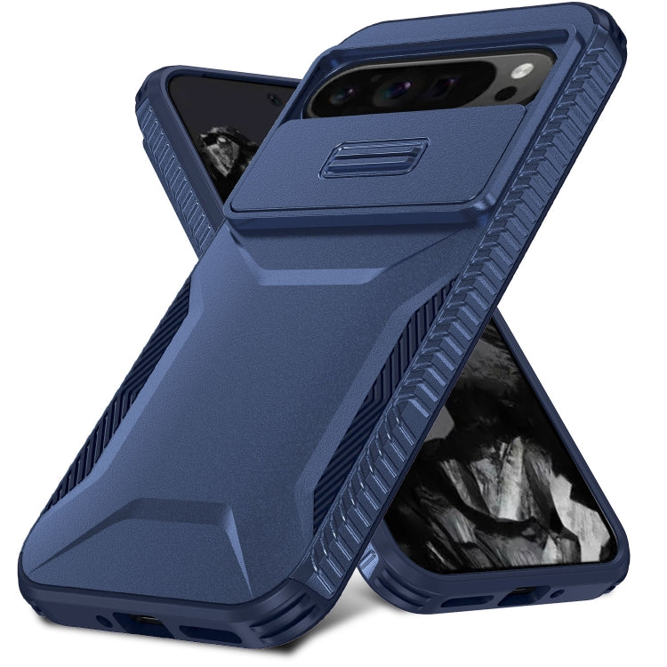 For Google Pixel 9 Pro XL Sliding Camshield Phone Case(Blue)