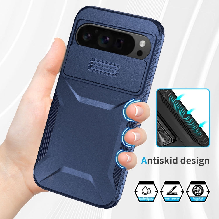 For Google Pixel 9 Pro XL Sliding Camshield Phone Case(Blue)