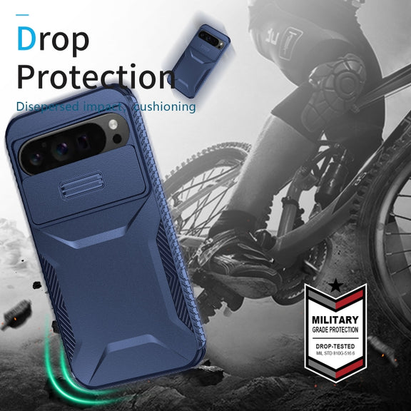 For Google Pixel 9 Pro XL Sliding Camshield Phone Case(Blue)