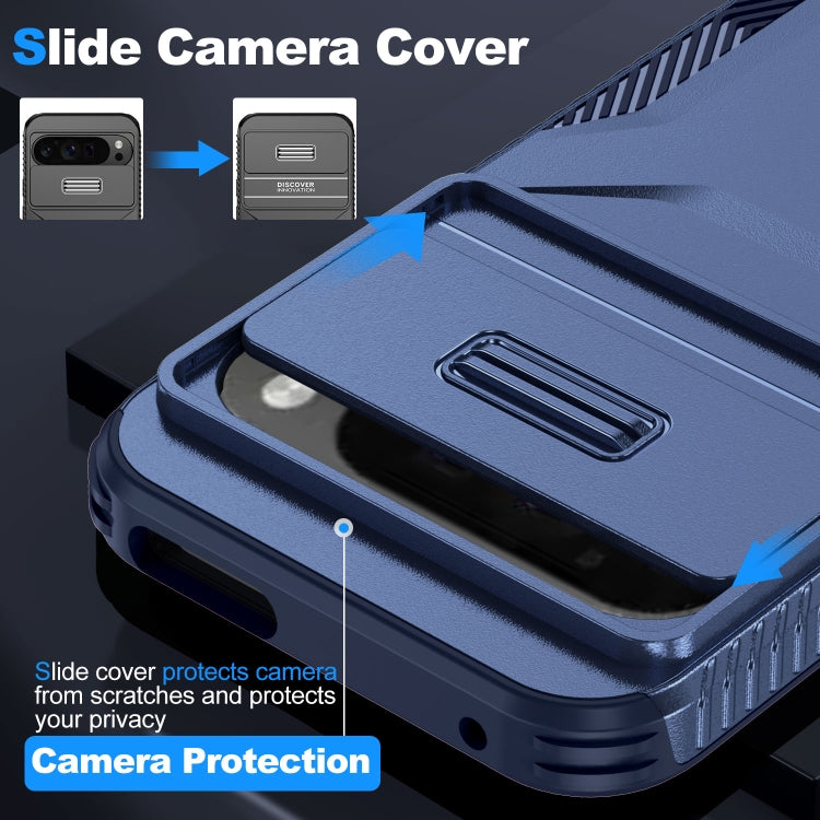 For Google Pixel 9 Pro XL Sliding Camshield Phone Case(Blue)