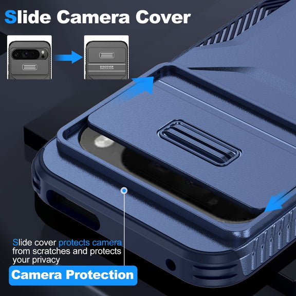 For Google Pixel 9 Pro XL Sliding Camshield Phone Case(Blue)