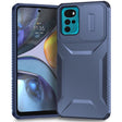 For Motorola Moto G22 2024 Sliding Camshield Phone Case(Blue) - Motorola Cases by PMC Jewellery | Online Shopping South Africa | PMC Jewellery | Buy Now Pay Later Mobicred