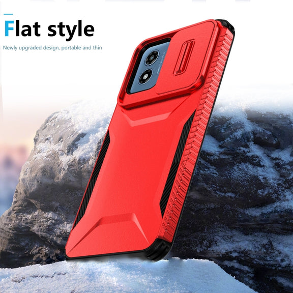 For Motorola Moto G Play 4G 2024 Sliding Camshield Phone Case(Red)